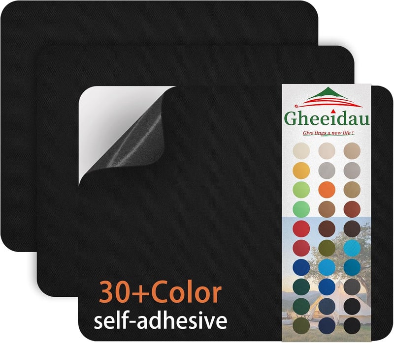 Gheeidau Canvas Repair Patch 9×11 Inch 3Pcs Waterproof Self-Adhesive Fabric Repair Patch for Tents,Boat Cover,Pop Up Canopy,Patio,Bags,Car Seats,Sofas,Furniture Cover(Black) - Image 1